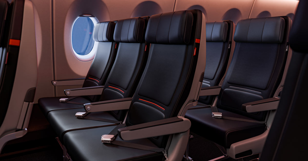 Empty seats on a Delta Airlines flight