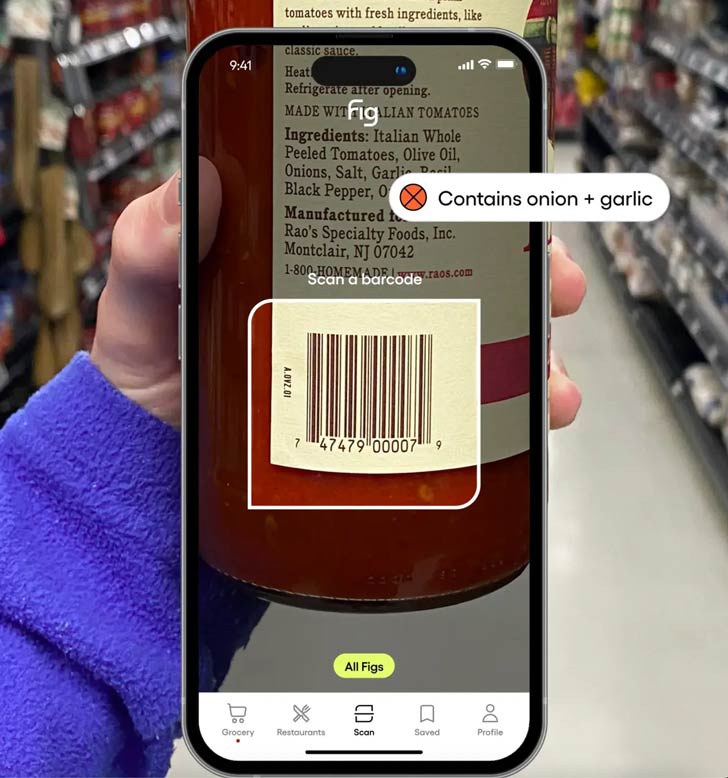 An app that lets people scan barcodes at the grocery store