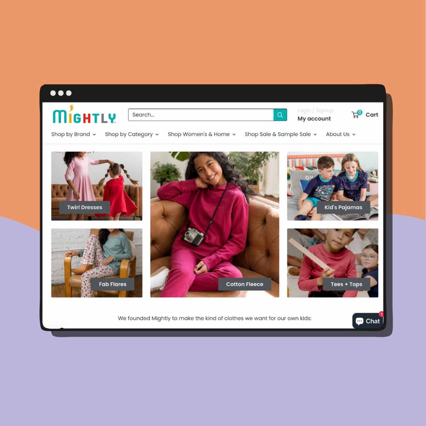 A screenshot of the Mightly home page