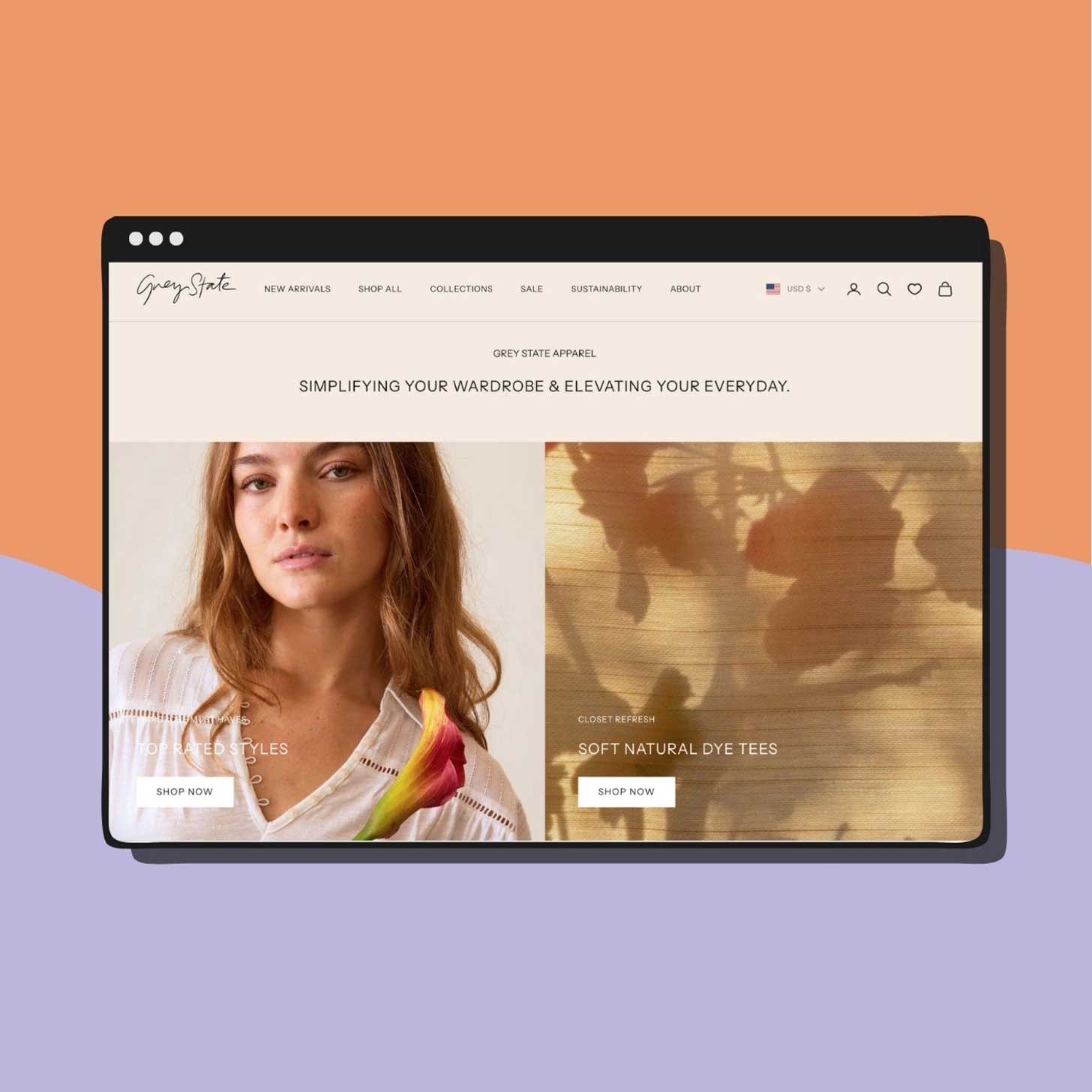 A screenshot of the Grey State  home page