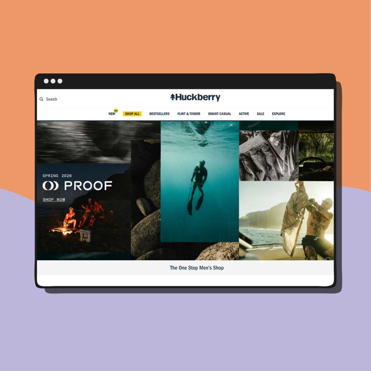 A screenshot of the Huckberry home page