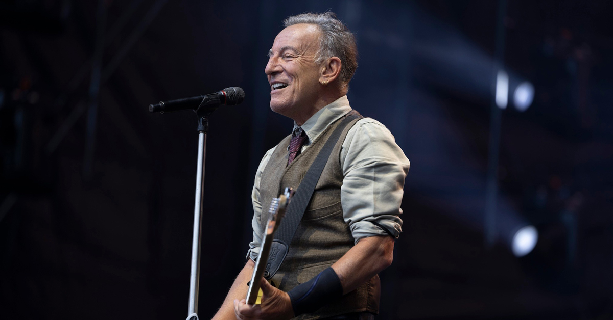 Bruce Springsteen performs on stage