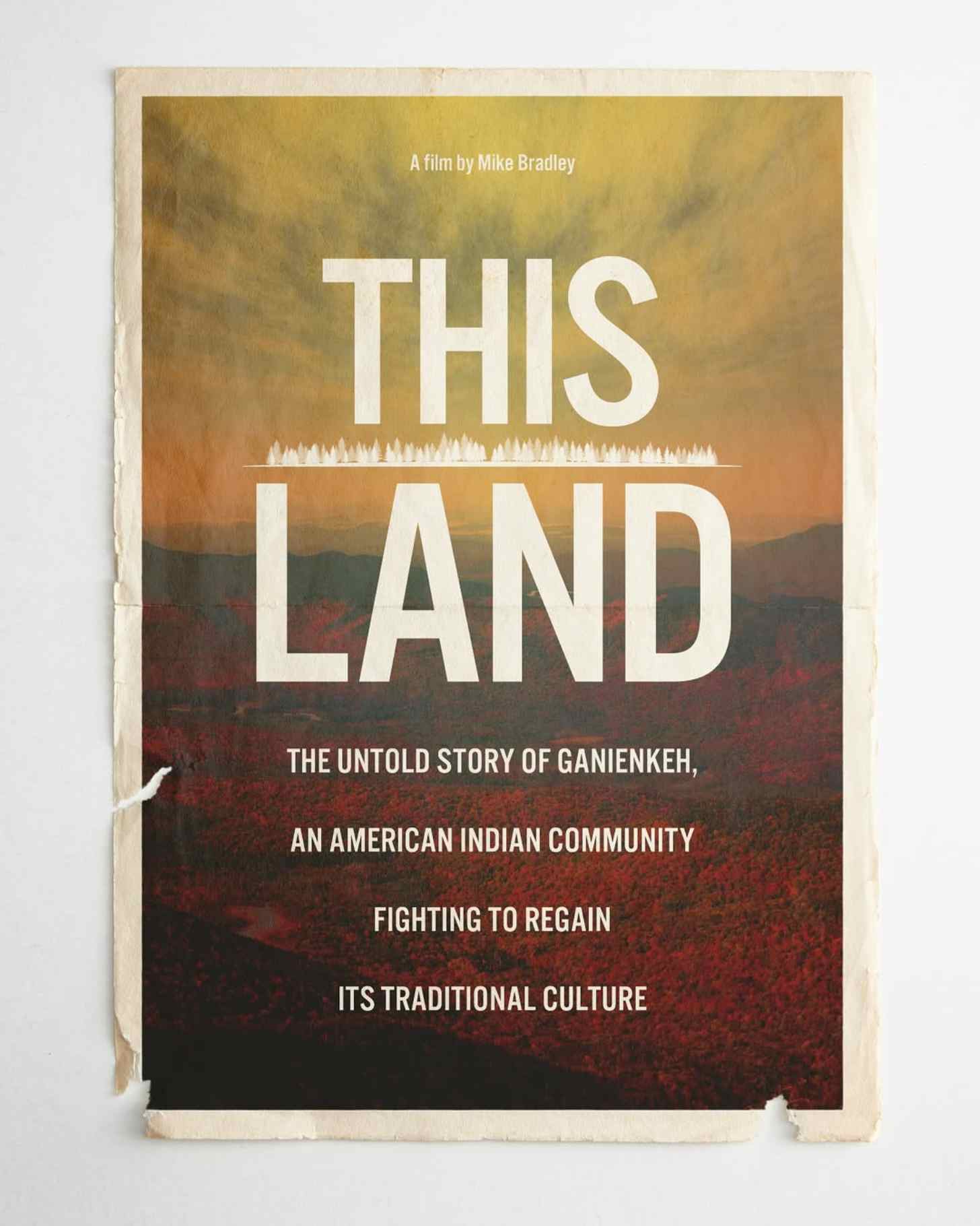 The poster for the documentary: "This Land"by Mike Bradley