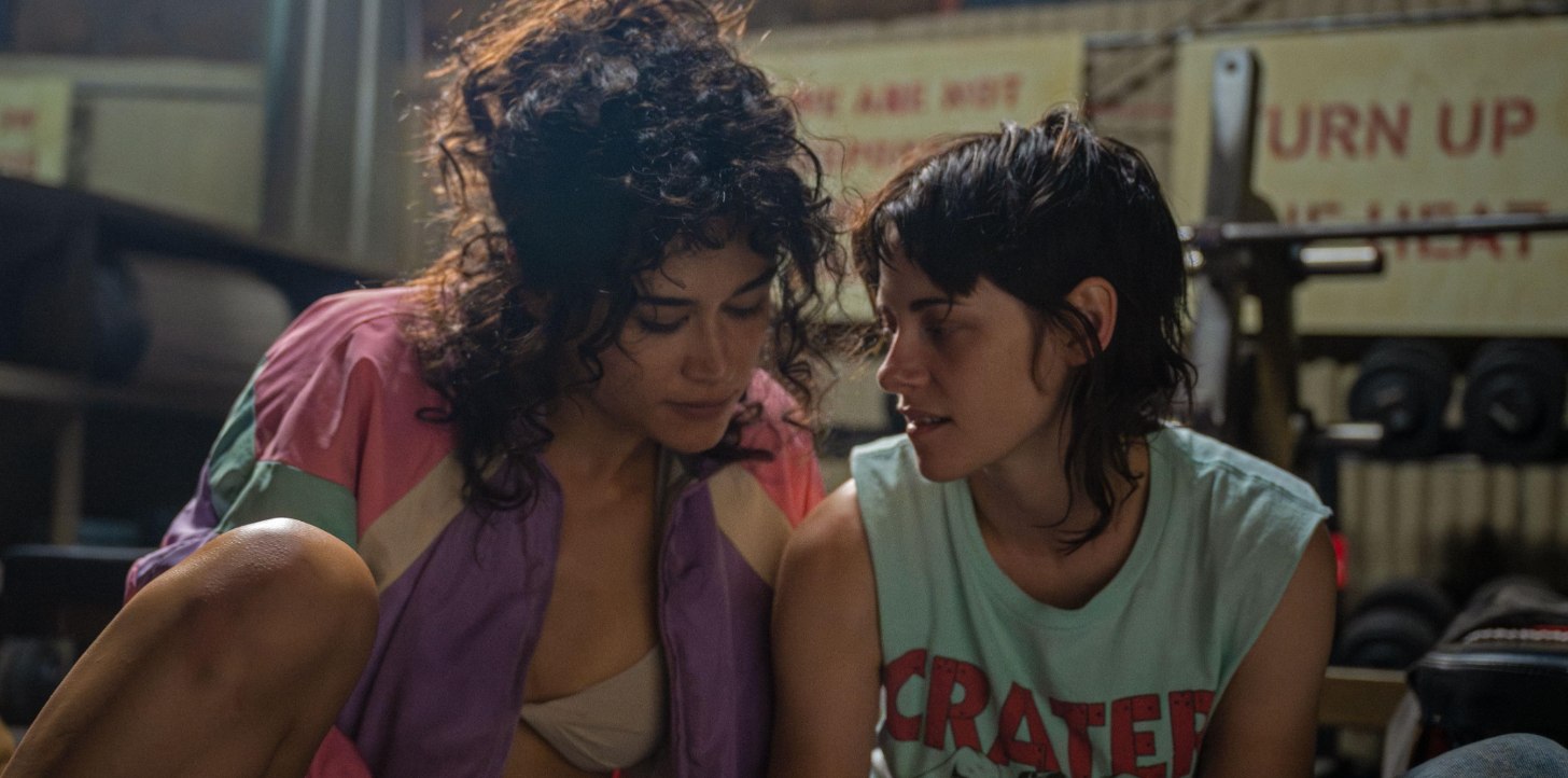 Kristen Stewart and Katy O'Brian in the 2024 film Love Lies Bleeding