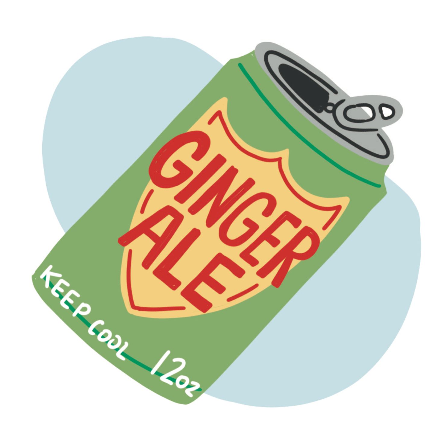 An illustration of a can of ginger ale
