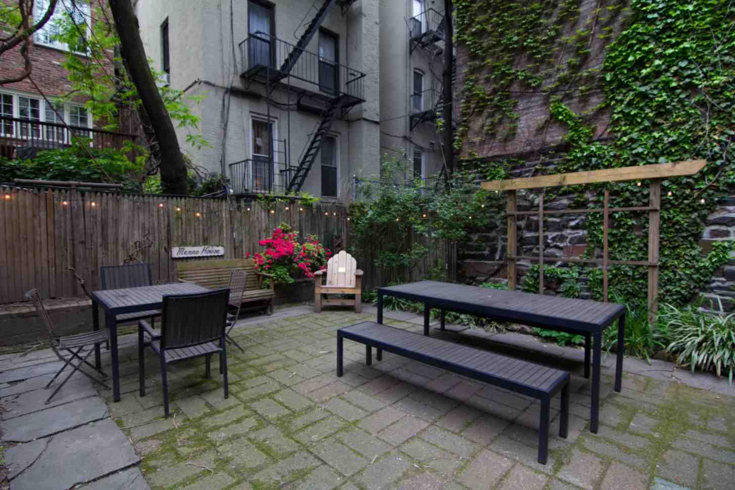 A small backyard and garden in Manhattan