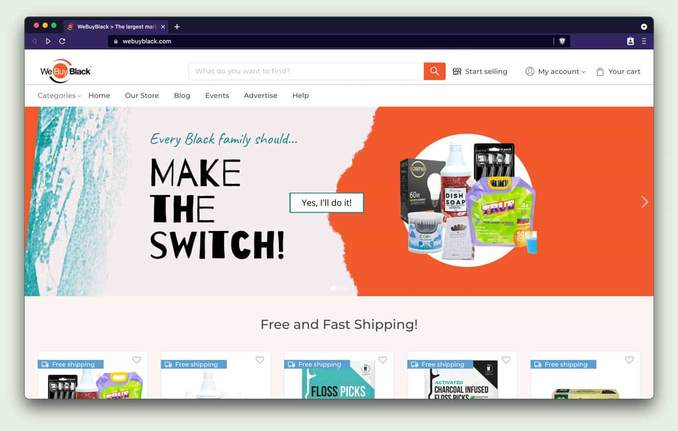 We Buy Black website - Every Black family should make the switch