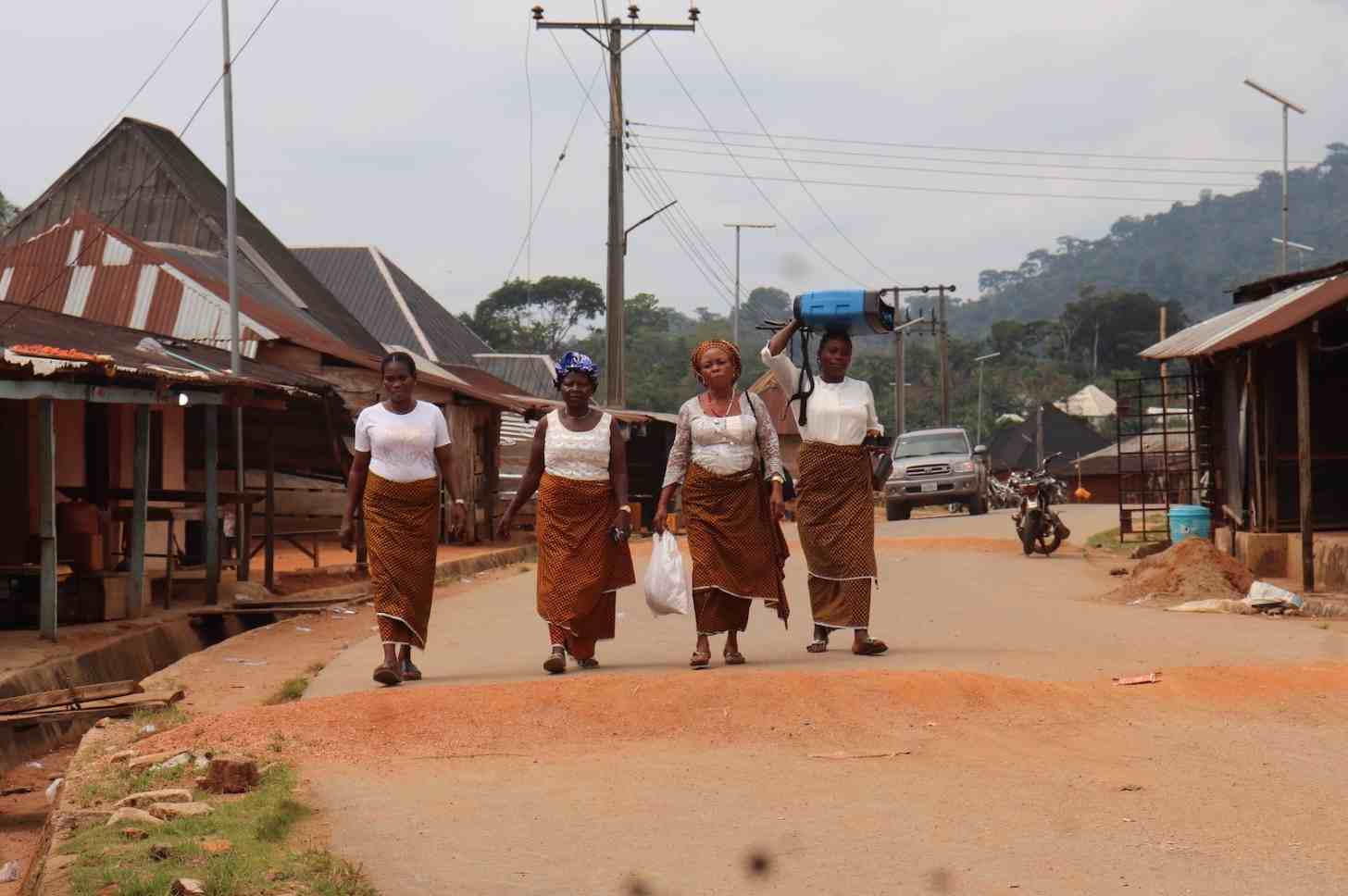 The women of the Ulom collective match home after a successful review of river poisoning and wildlife laws. Image by Orji Sunday for Mongabay.