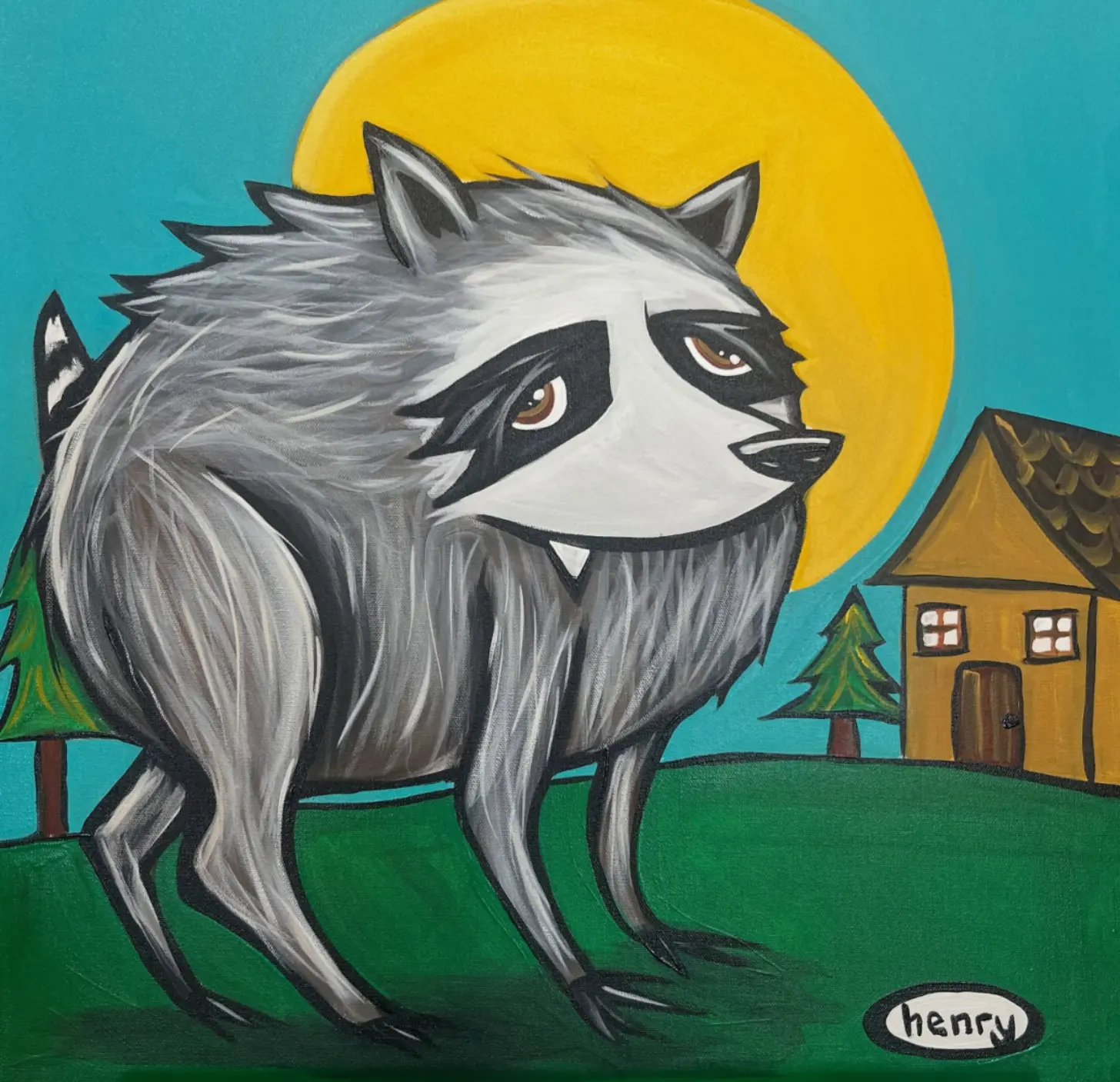 BLUAZ COM Positive News Artist Auctions Off Painting Of Viral Raccoon 