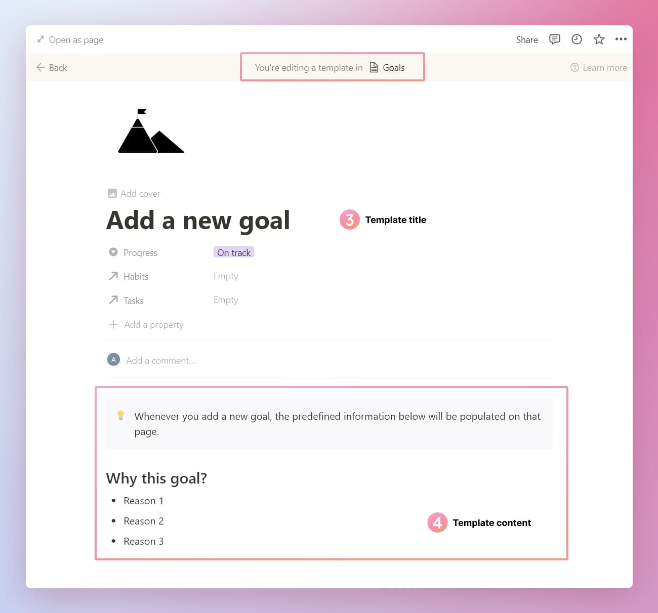 How to create and use a database template in Notion diagram 2.