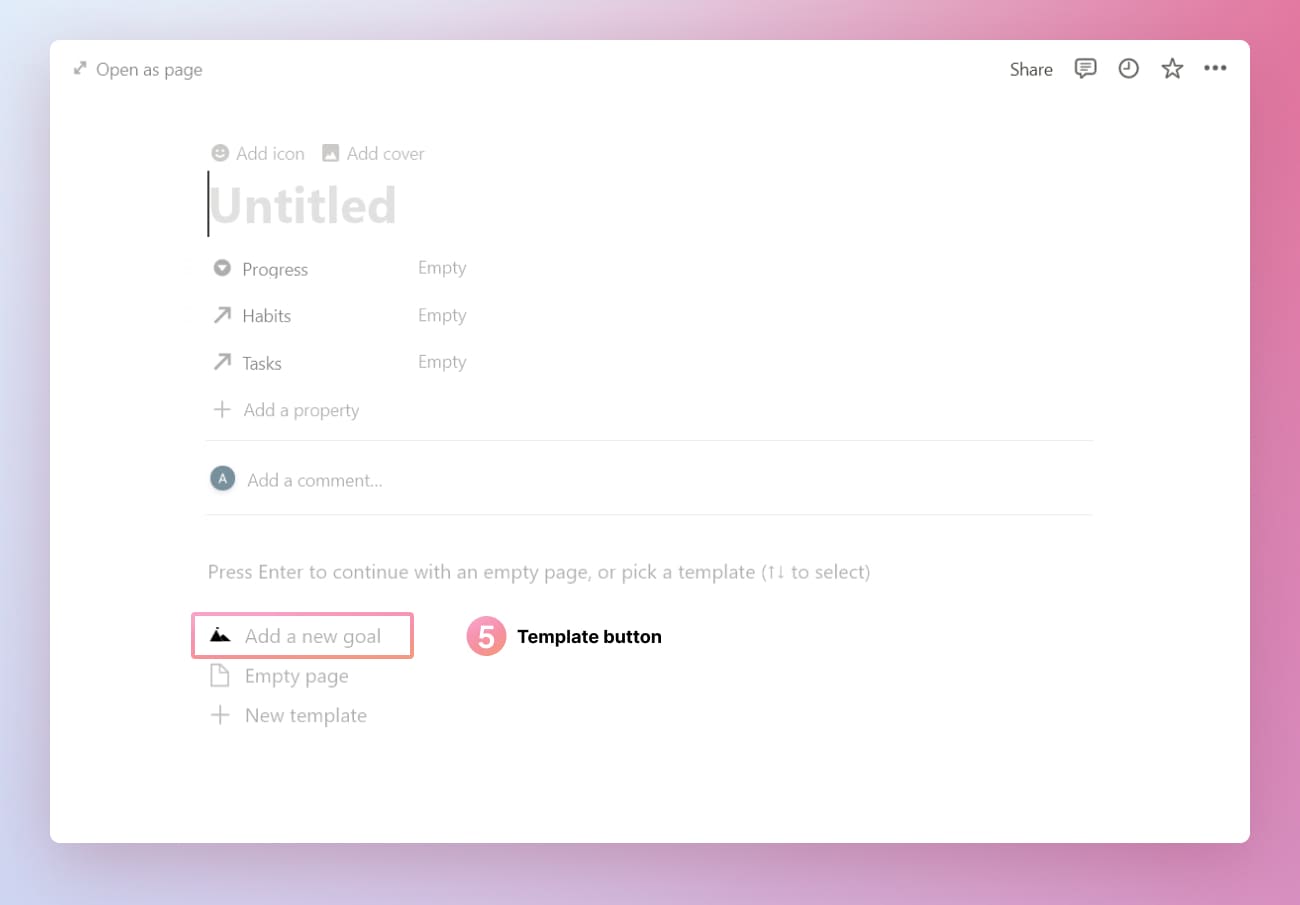 How to create and use a database template in Notion diagram 4.