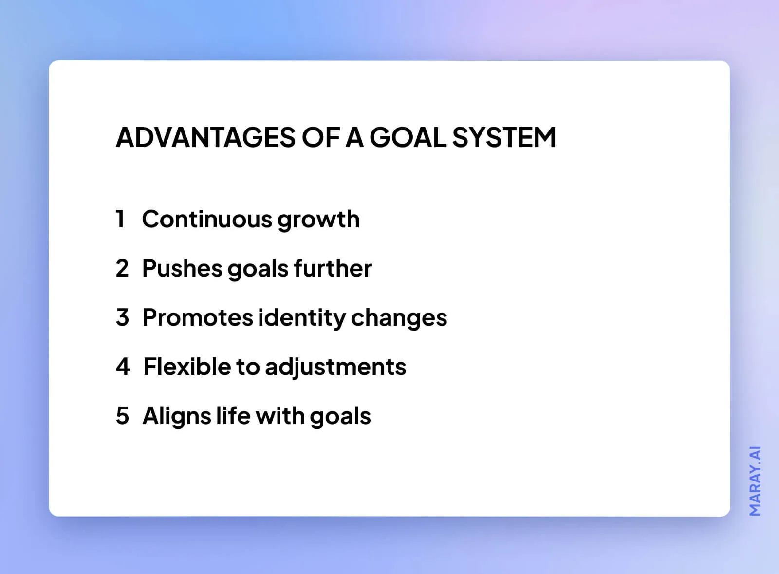 5 advantages of using a goals system.