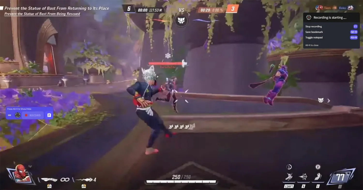 Start Recording or Use Instant Replay with Insights Capture