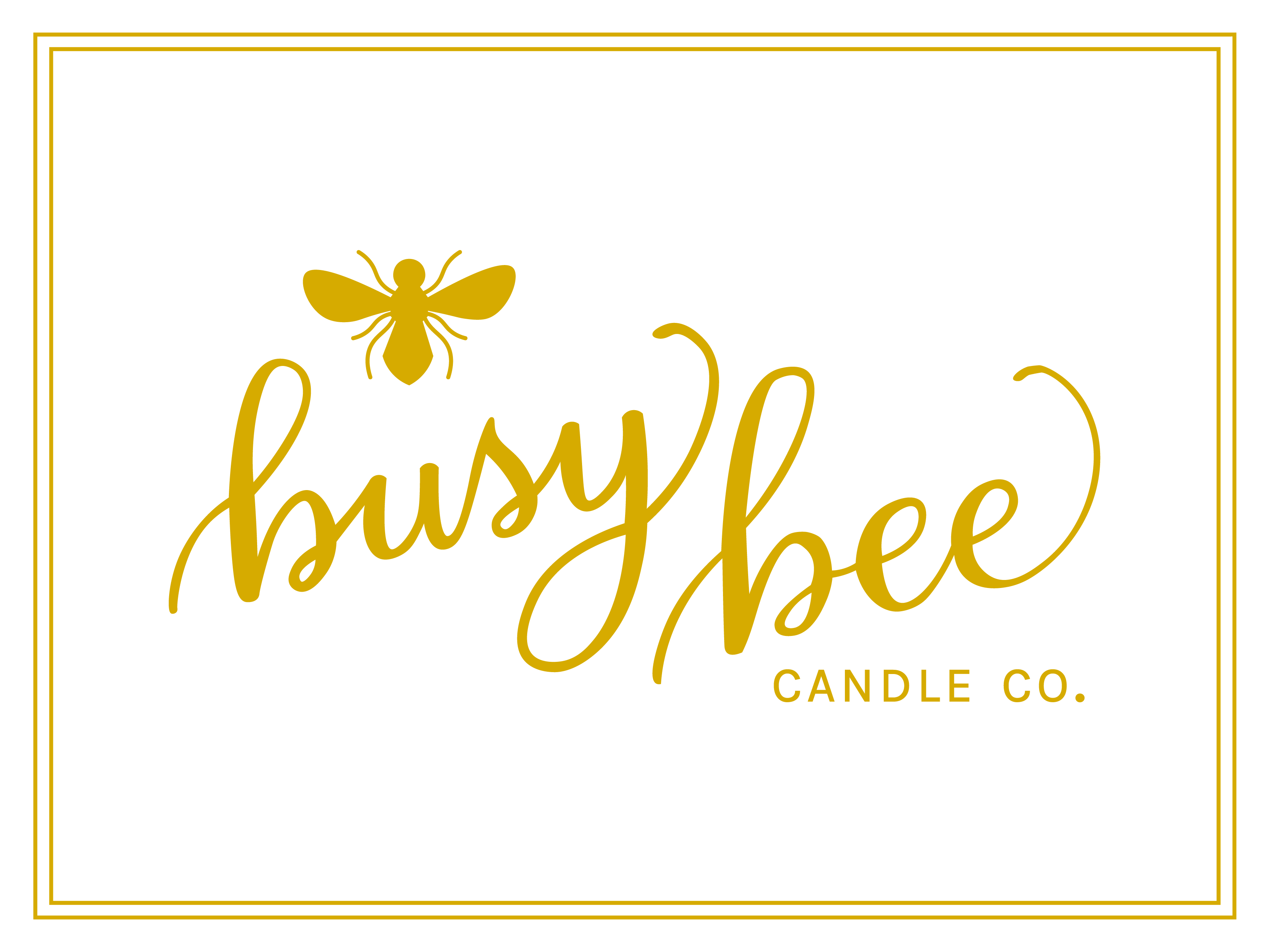 A logo for a candle company called Busy Bee.