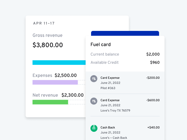 A smartphone interface showing a CT Cash balance of $5,398 with a list of job payments, pickup pay, and maintenance contributions, accompanied by blue dollar signs as visual accents.