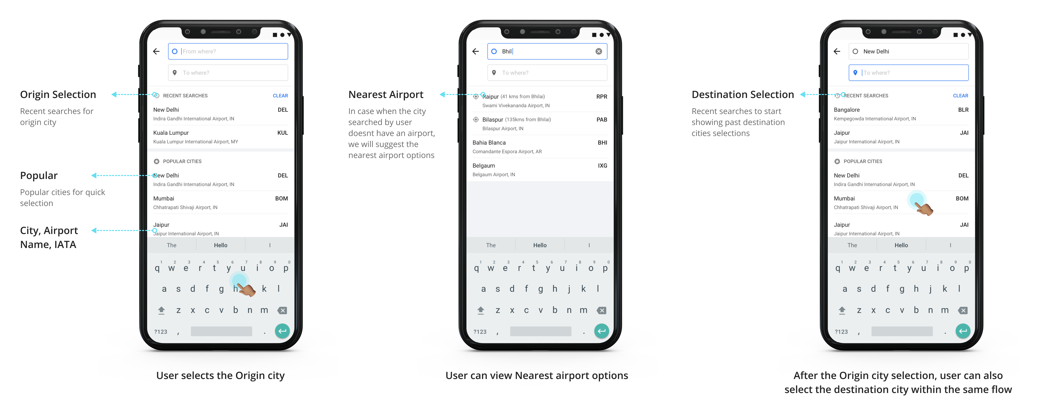 Origin/Destination Selection