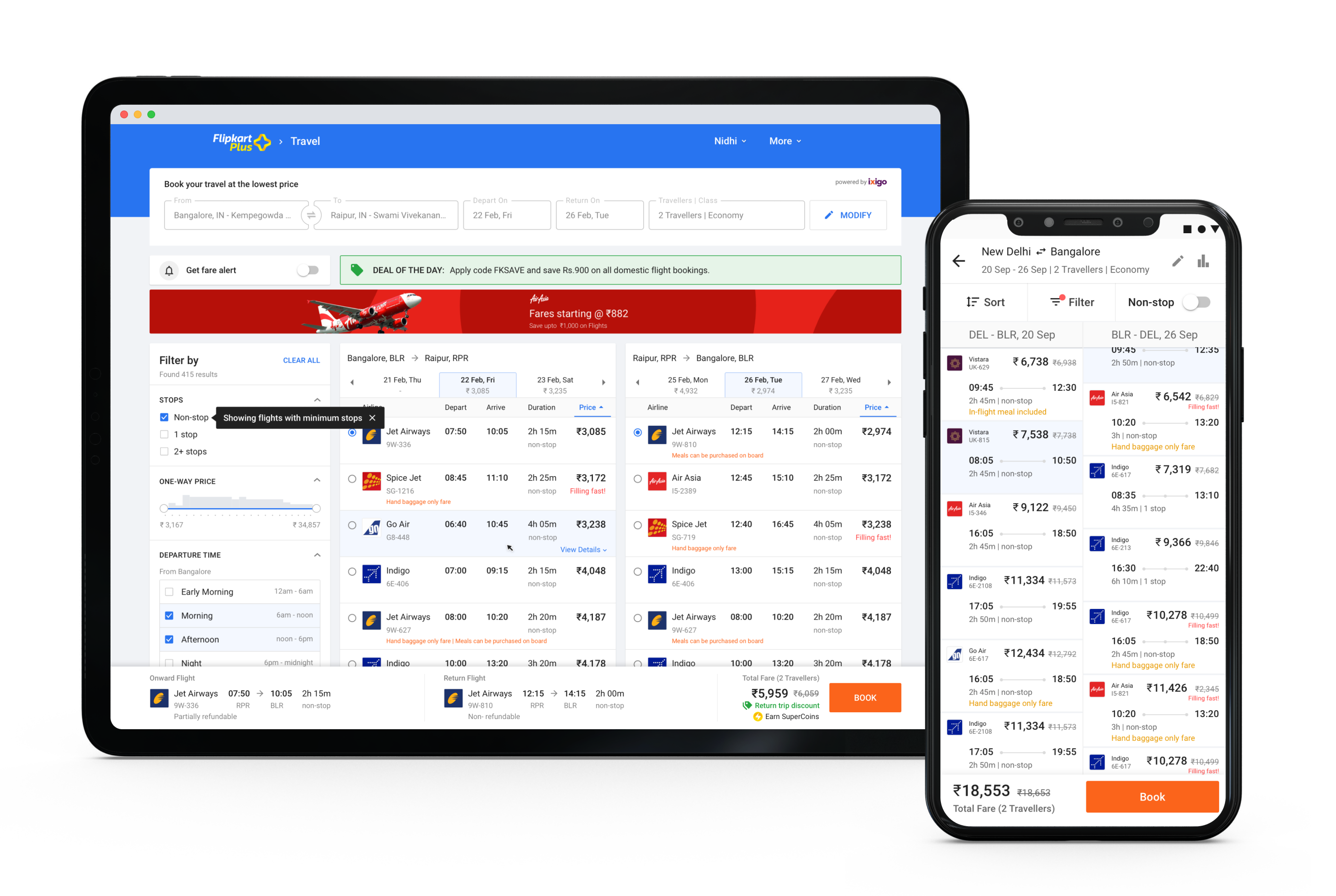 Domestic Search Results Page