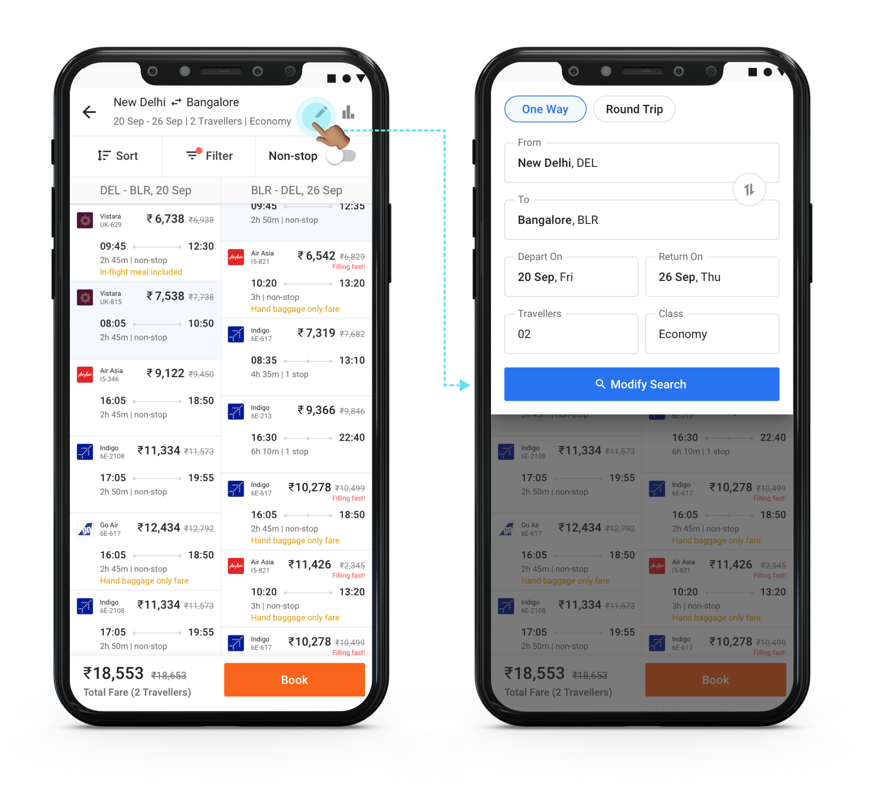 Modifying Search (Mobile Platform)