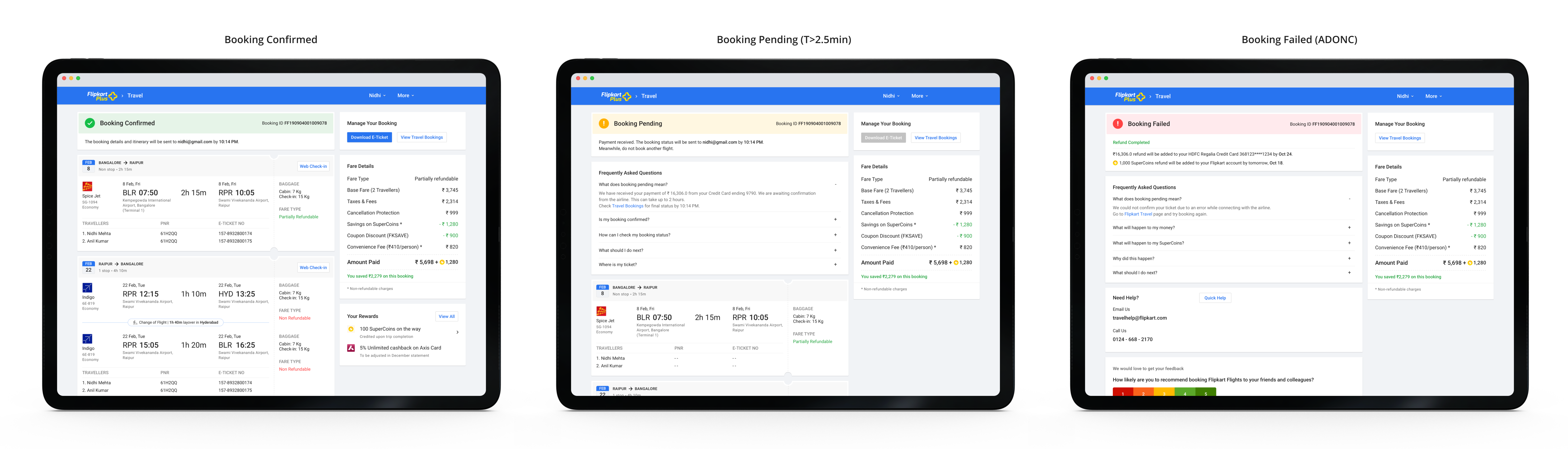 Booking Status (Web Platform)