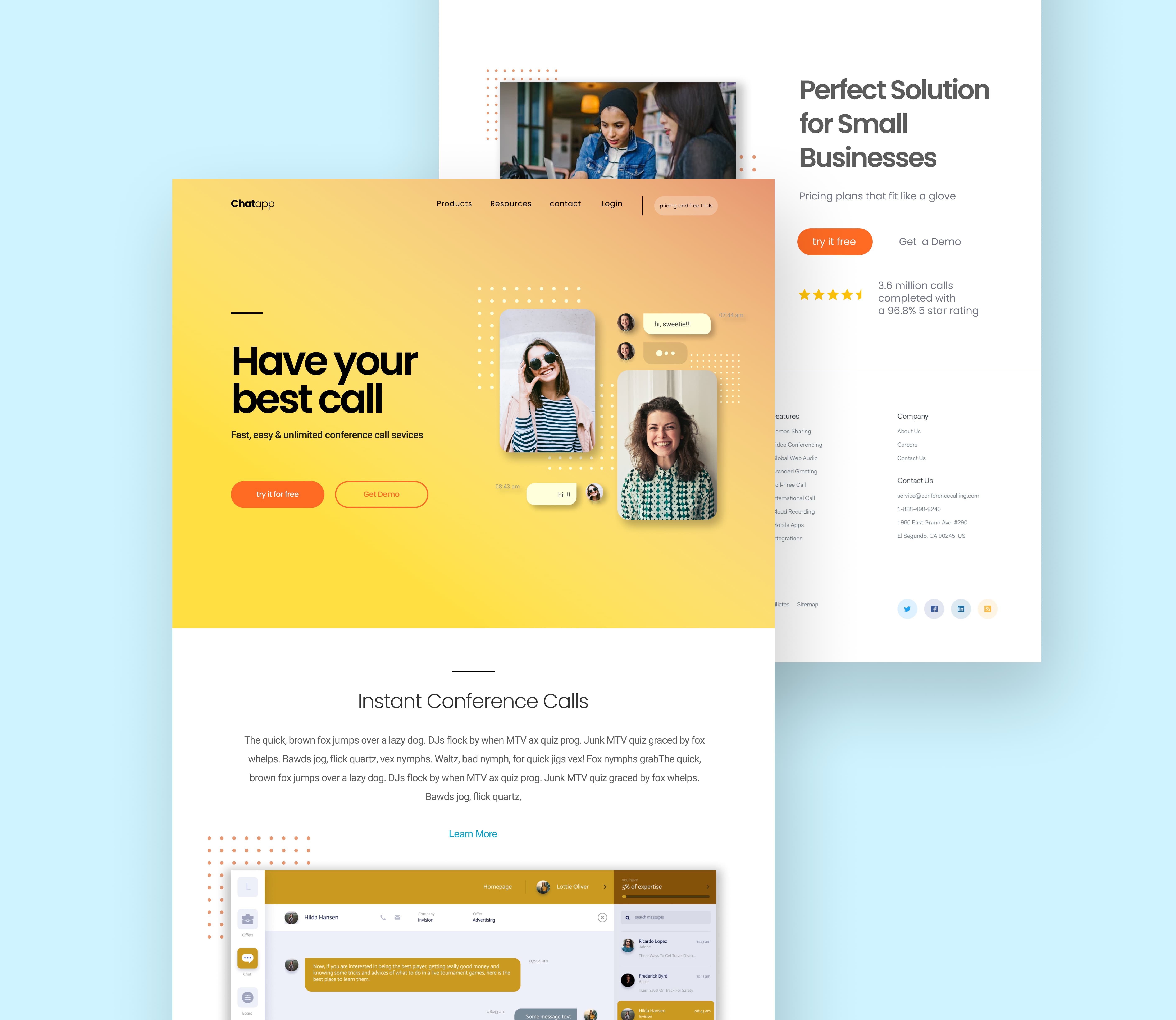 A mockup of a project