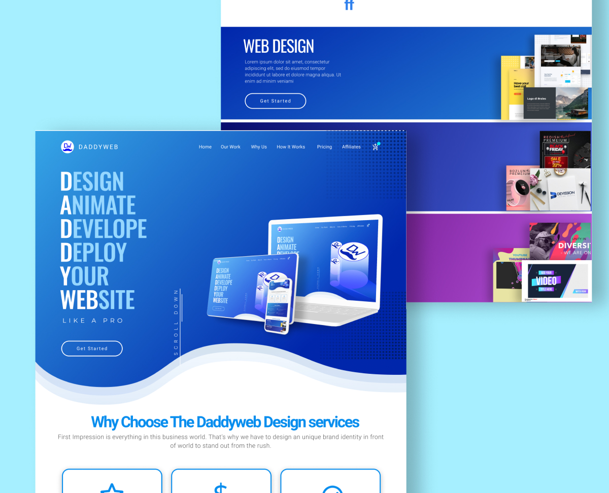 A mockup of a project