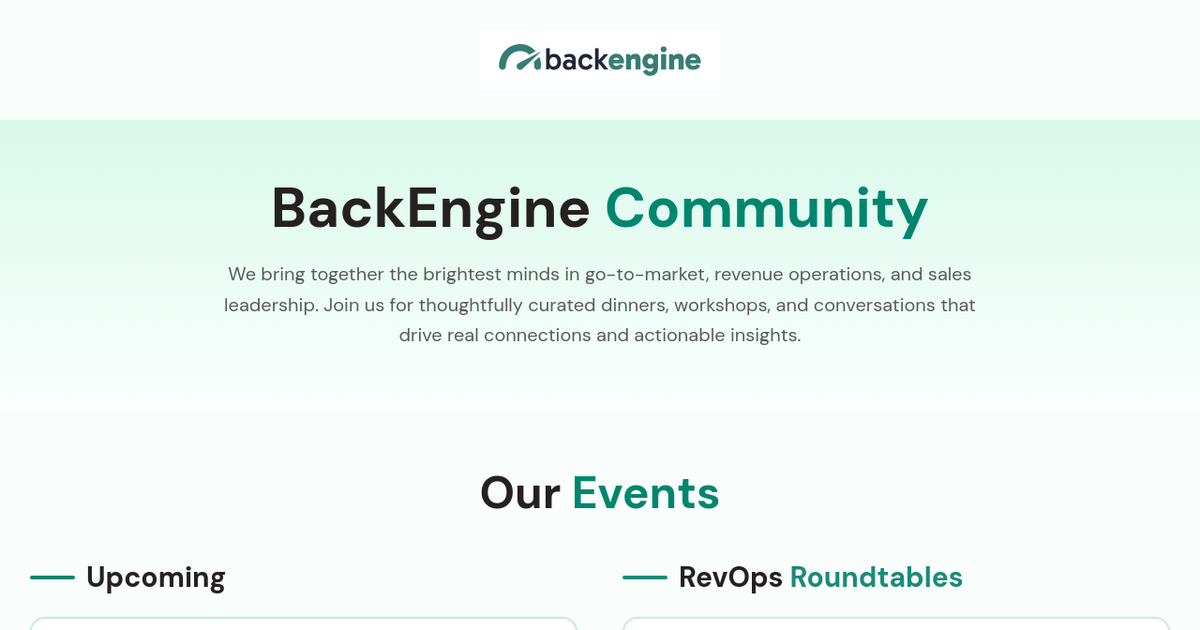 Is the Handoff Problem a RevOps Problem? A Community Roundtable Series — Presented by BackEngine x RevOps Co-op