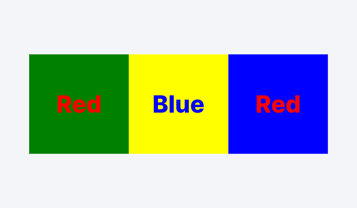 Color combinations that result in poor legibility