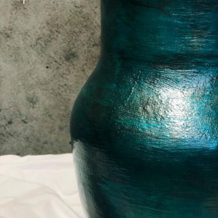 Upcyled container painted with Artisan Metallic Glaze Paint