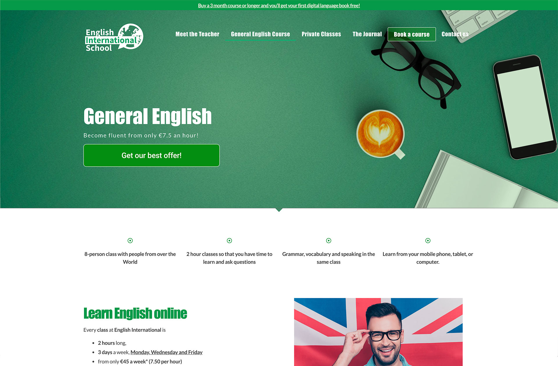 High Fidelity Prototype General English course