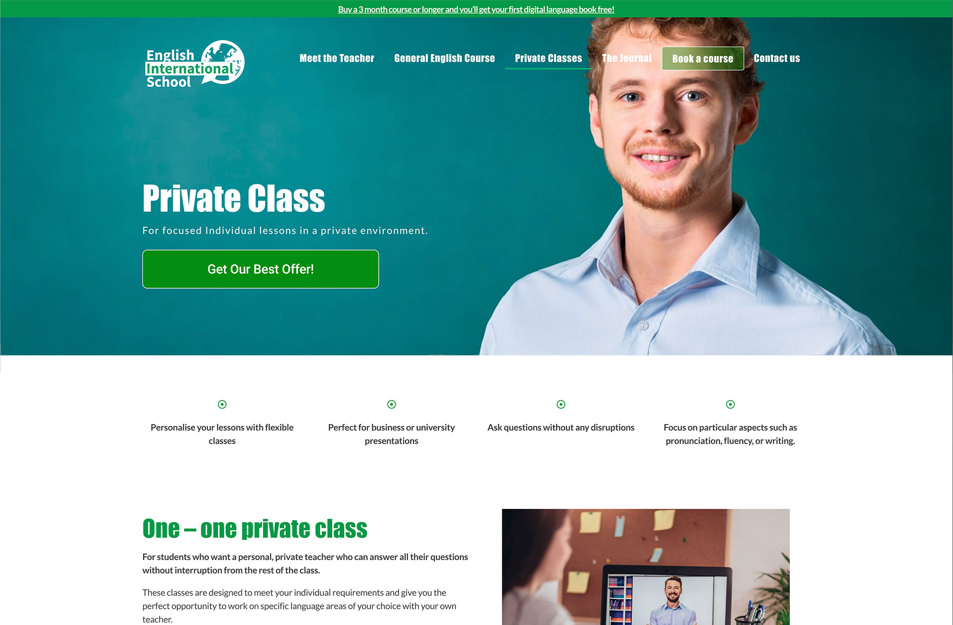 High fidelity prototype Private Classes