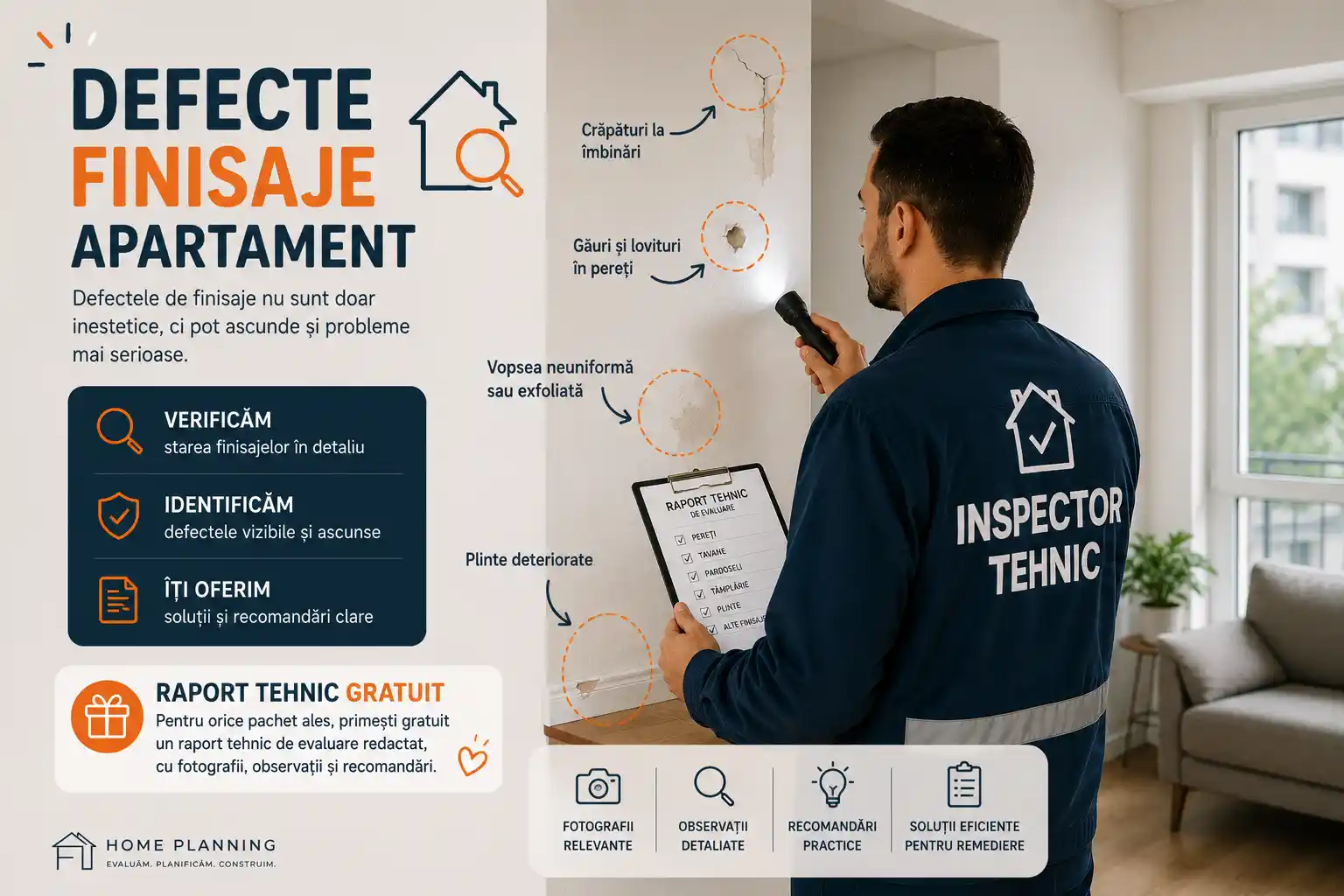 Defecte de finisaj identificate într-un apartament nou