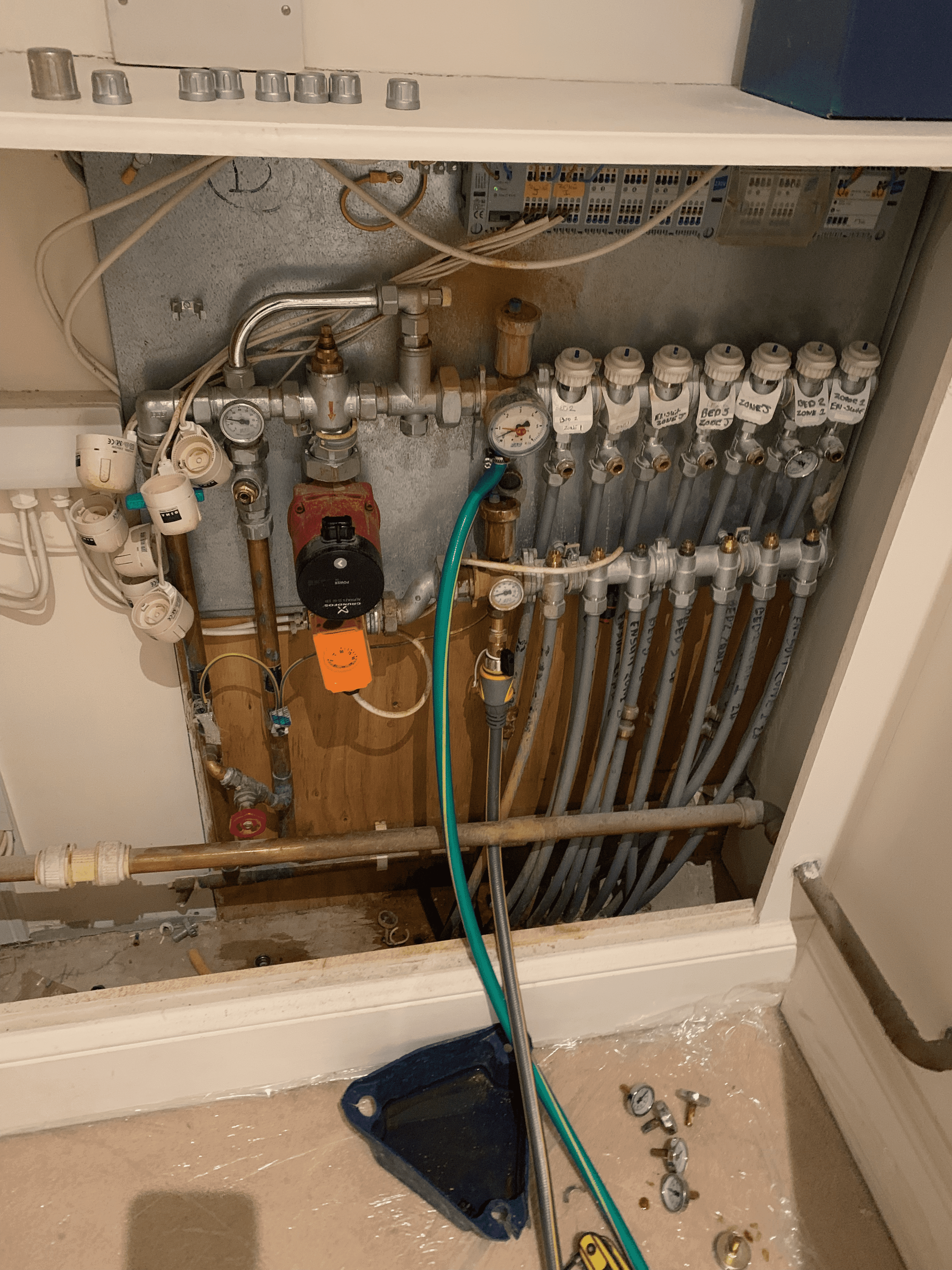 UFH System being Flushed in Mayfair house