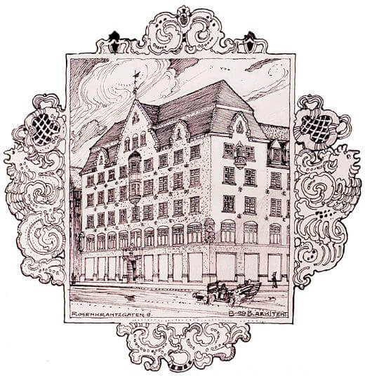 Illustrasjon: Hotell Bondeheimen i gamledagar