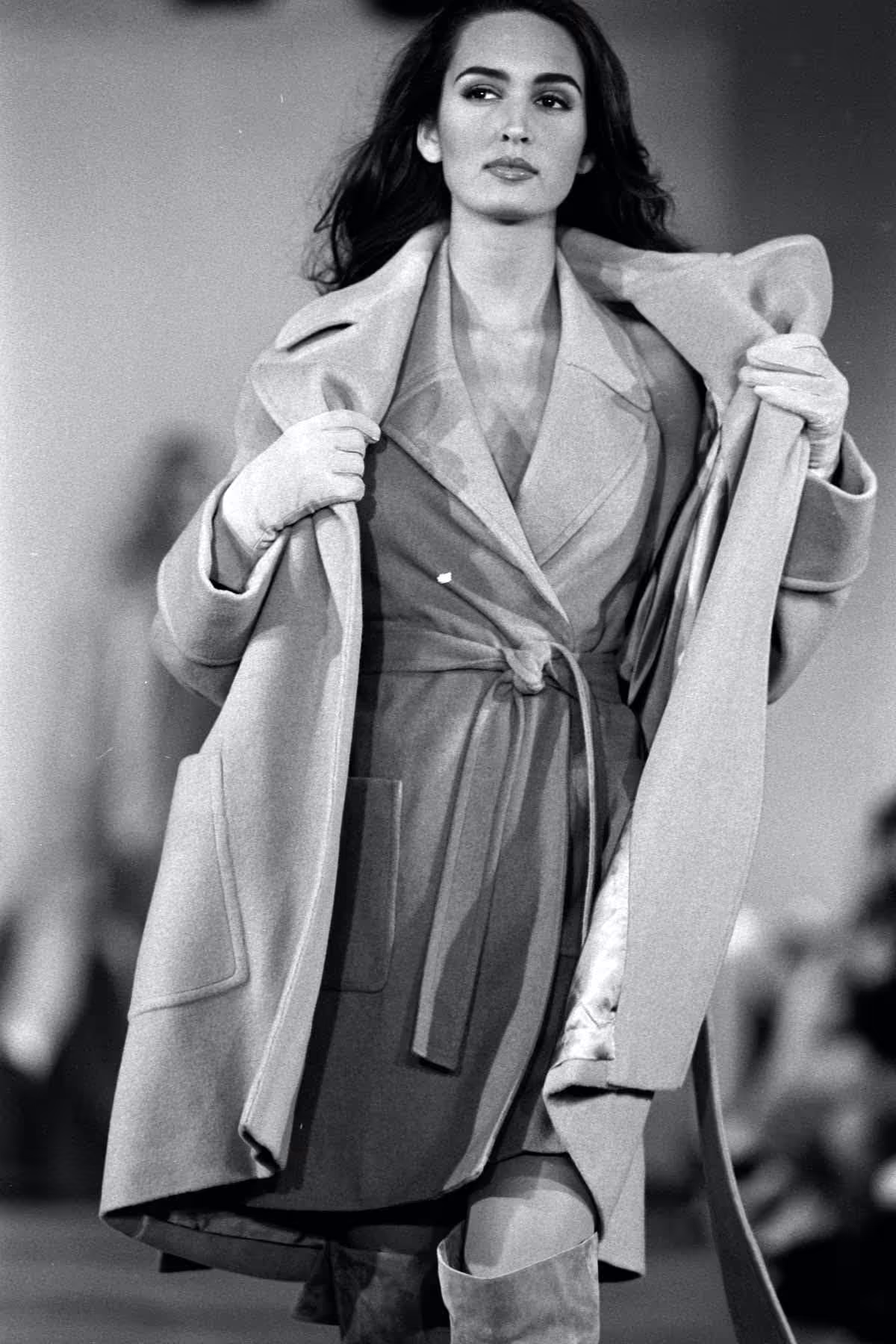 CAMEL DOUBLE FACED CASHGORA WRAP DRESS