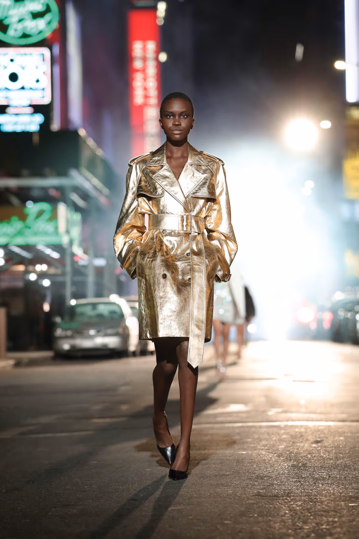 GOLD BONDED LEATHER TRENCH