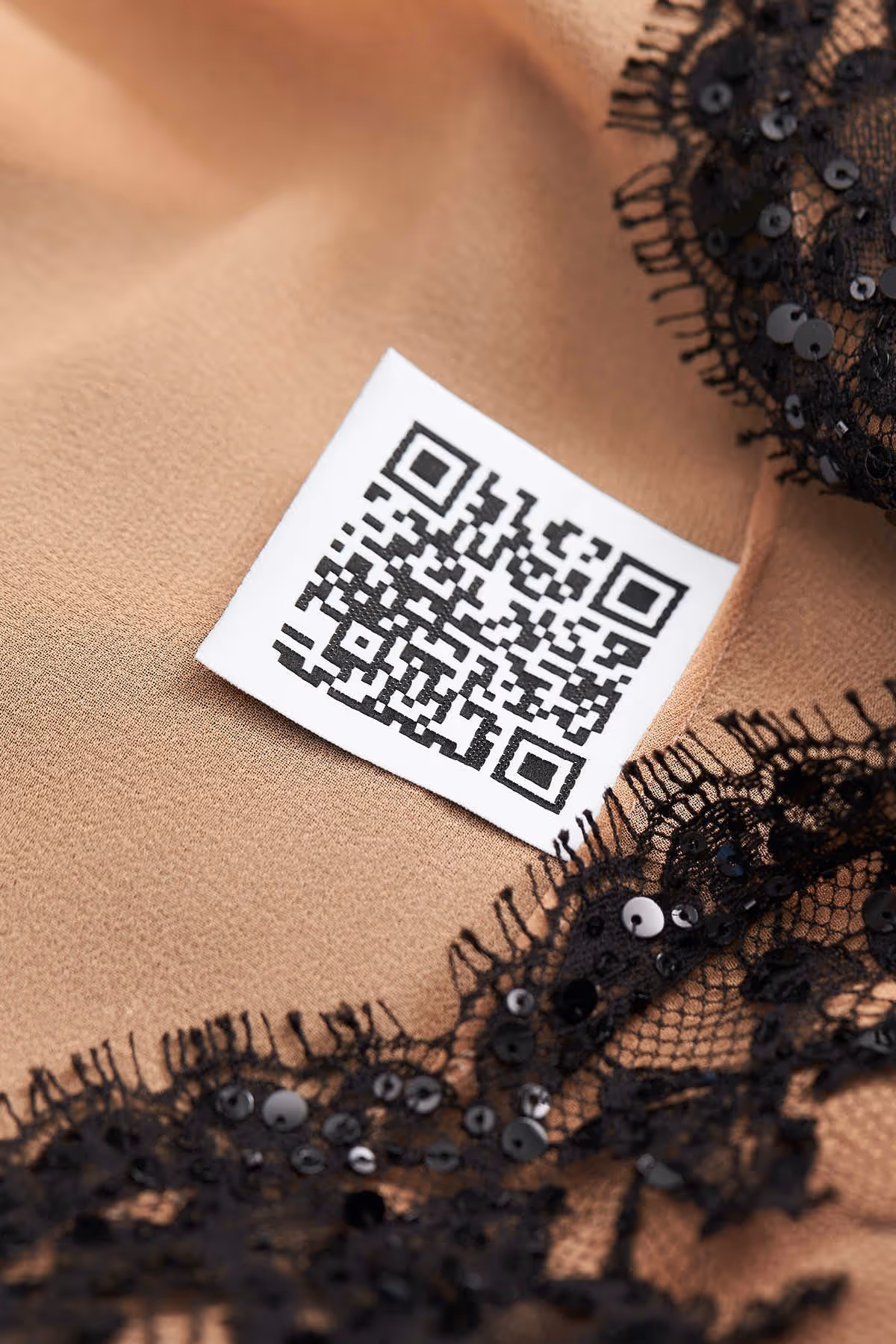 CHANTILLY LACE GOWN WITH PAILLETTE EMBROIDERY