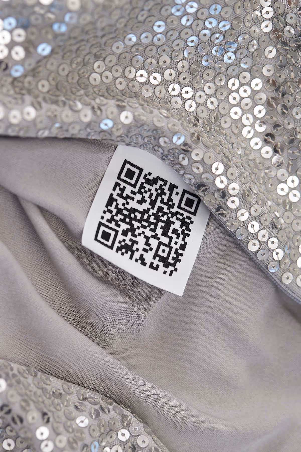 SILVER GOWN WITH PAILLETTE HAND EMBROIDERY