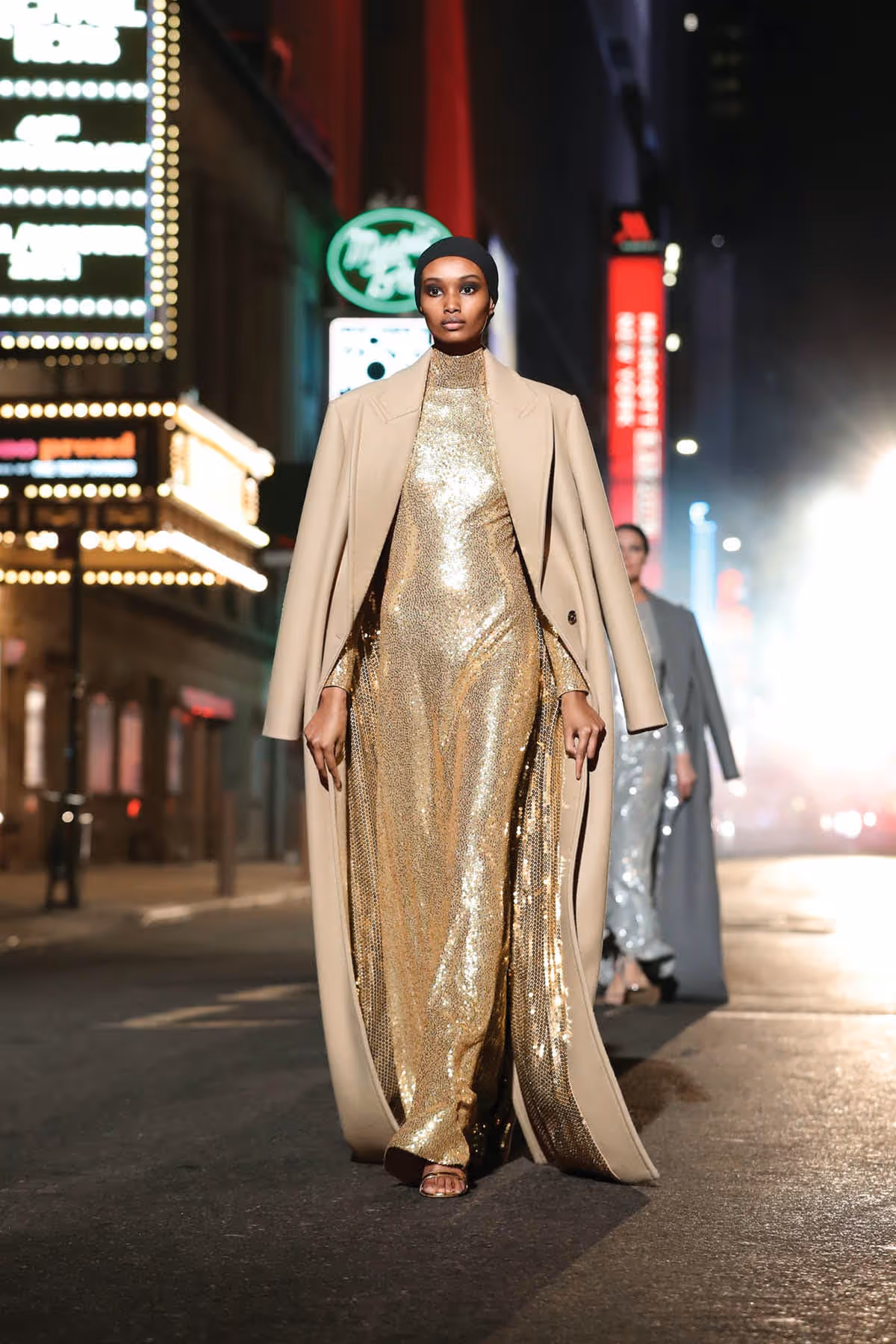 GOLD GOWN WITH PAILLETTE HAND EMBROIDERY