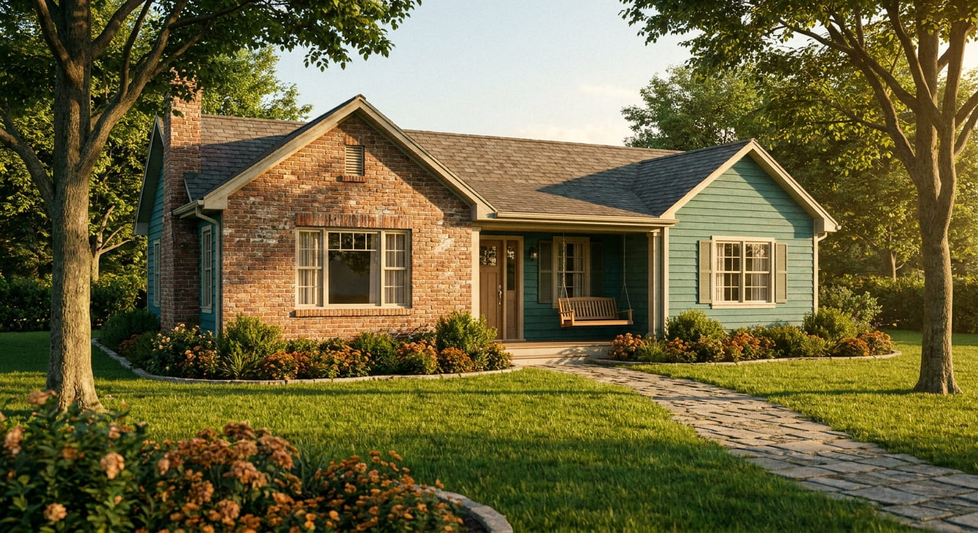 Family home exterior in afternoon sunlight, representing primary home equity excluded from FAFSA