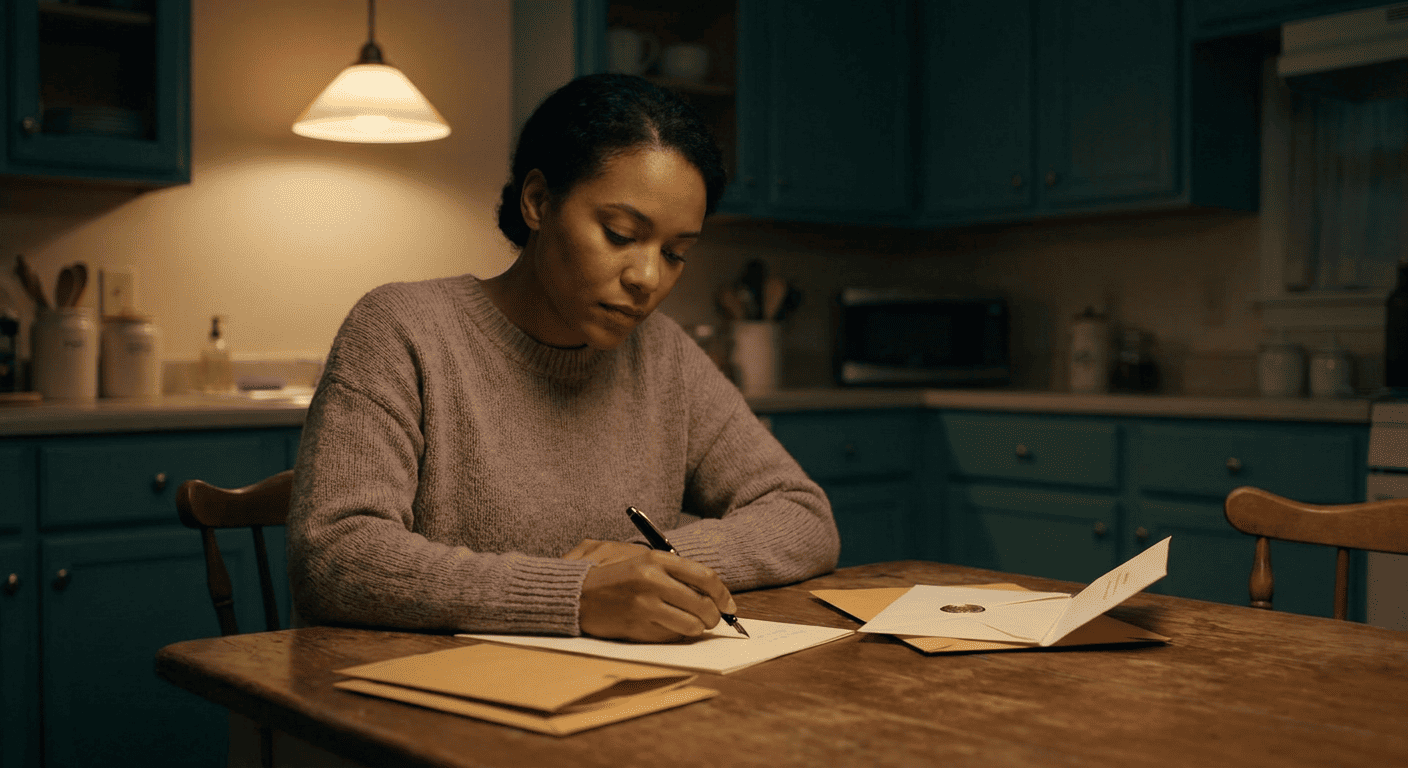 student drafting a letter requesting a non custodial parent css profile waiver at her kitchen table