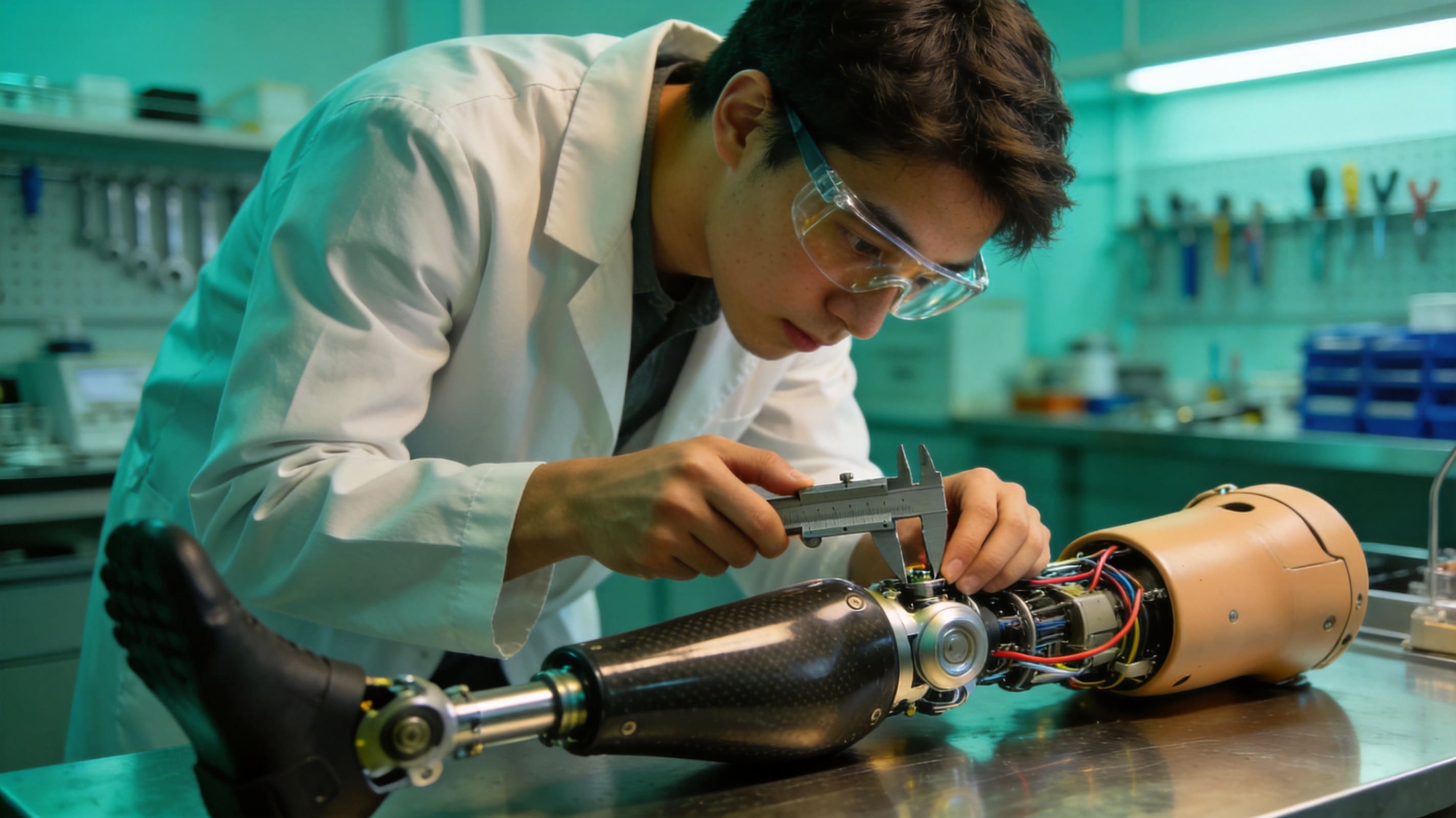 biomedical engineering student in a lab getting a great education at a great price