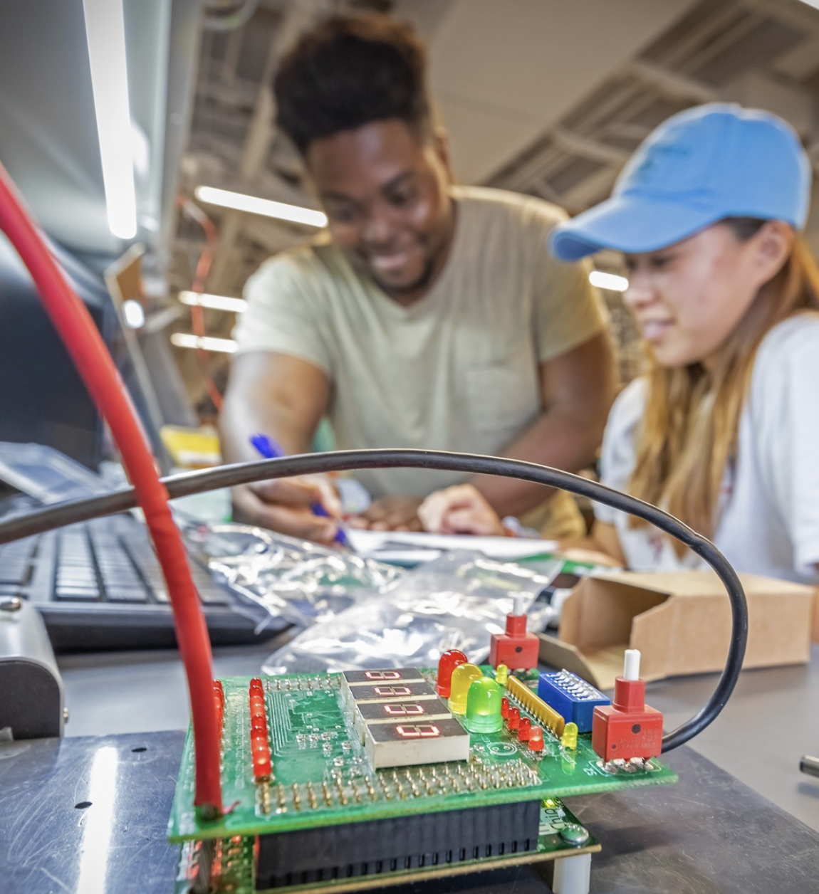 Purdue engineering students in the HIVE, the university's maker and innovation space