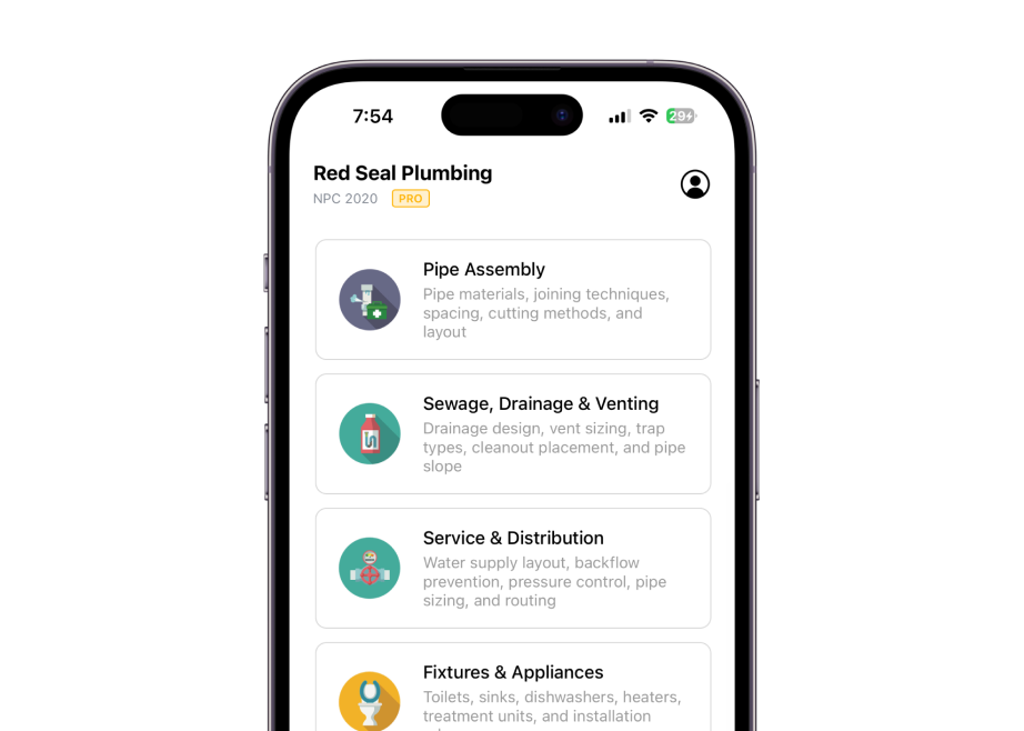 plumbing red seal exam prep app screenshot