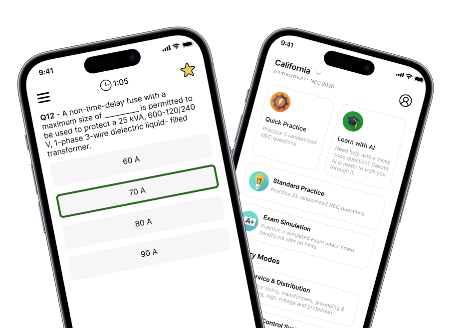 NEC electrical exam prep home screen