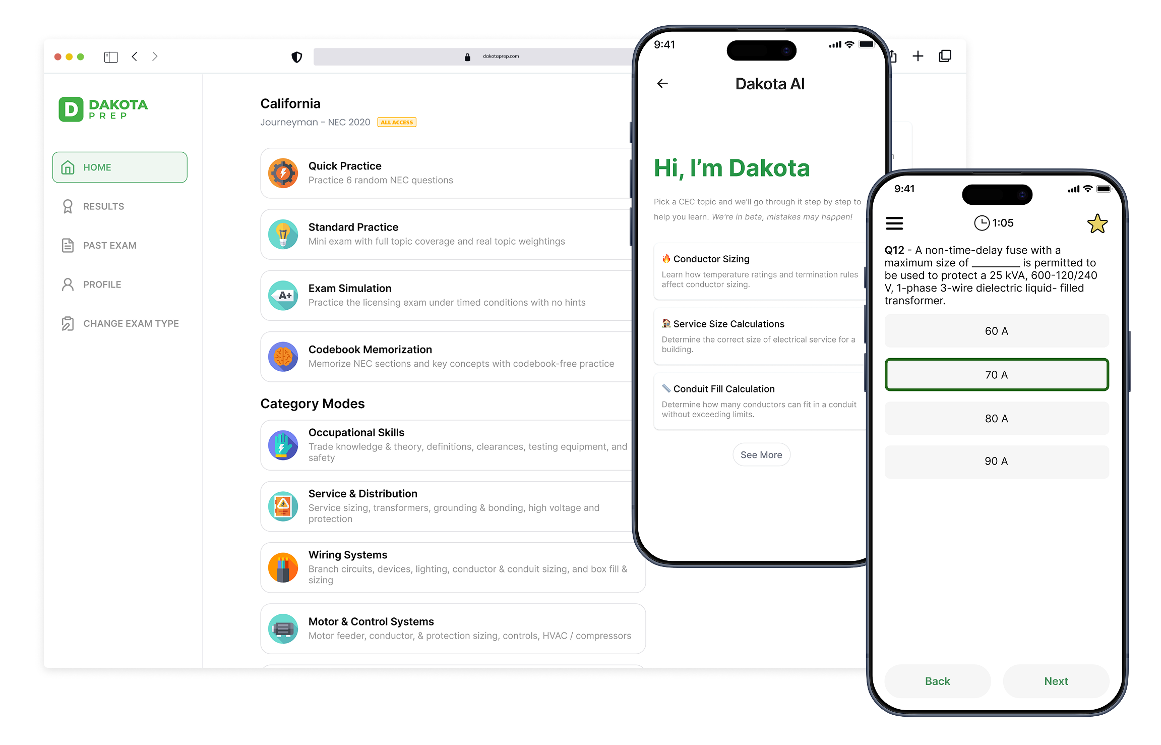 preview of nec journeyman, master, contractor electrical exam prep web and mobile products
