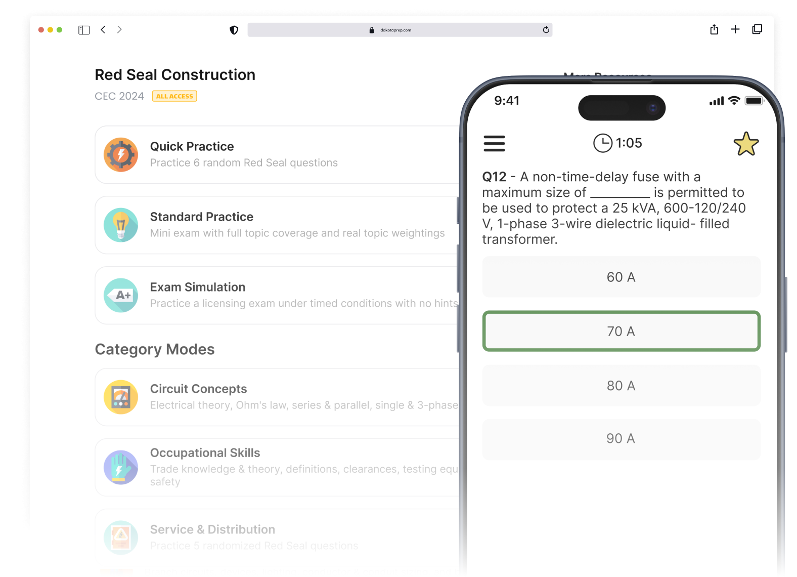 red seal electrical prep web app