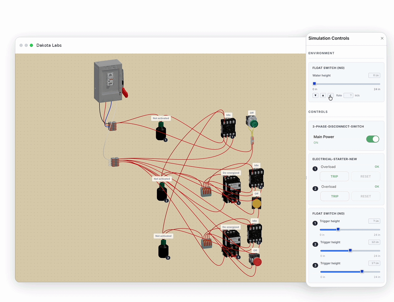 ElectroTech interactive training simulator interface