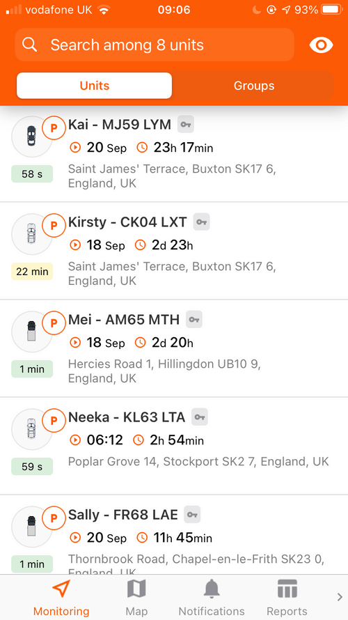 Home mobile view of your vehicle that have navmii tracker installed.