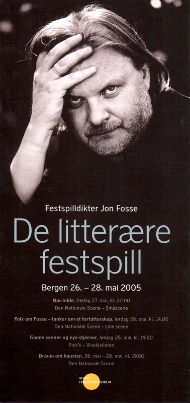 Programbladet til De Litterære Festspill 2005 med Jon Fosse som festspeldiktar.
