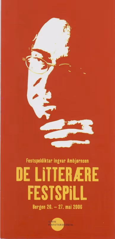 Programbladet til De Litterære Festspill i 2006 med Ingvar Ambjørnsen som festspilldikter.